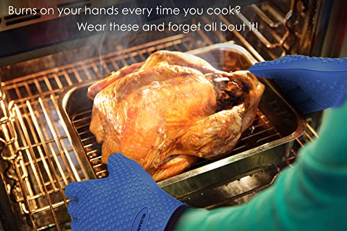 Image of KITCHEN PERFECTION S Silicone Smoker BBQ Gloves - Heat Resistant Oven Mitts