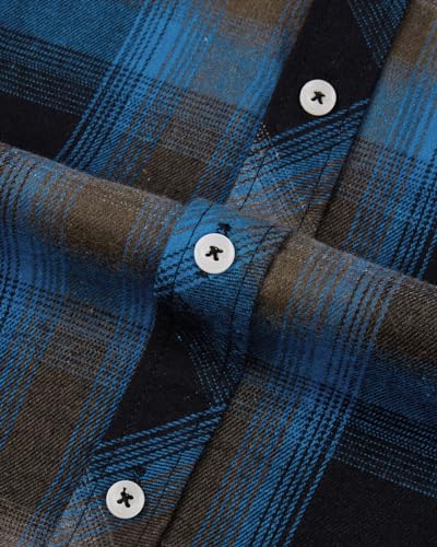Image of Alimens & Gentle Men's Button Down Regular Fit Long Sleeve Plaid Flannel Casual Shirts