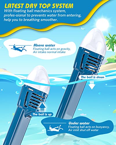 Image of QingSong Kids Snorkel Mask Full Face, Snorkeling Set with Camera Mount, 180 Degree Panoramic View Snorkeling Gear Anti-Fog Anti-Leak