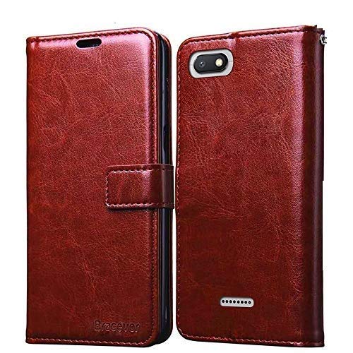 Bracevor Flip Cover Case for Xiaomi Redmi 6A | Premium Leather | Inner TPU | Foldable Stand | Wallet Card Slots - Executive Brown (B07HLJQ9GQ) Amazon Price History, Amazon Price Tracker