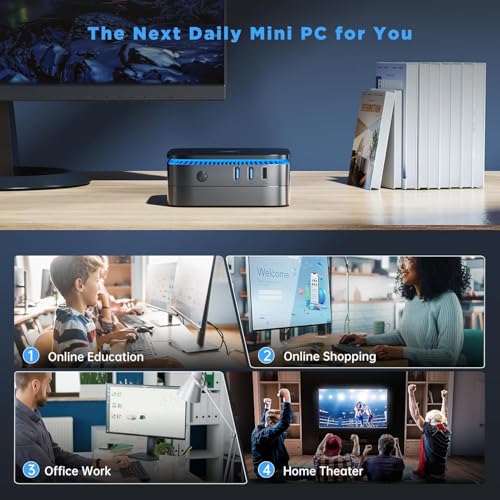 KAMRUI AK1PLUS N95 Mini PC, 16GB DDR4 512GB M.2 SSD, Small Computer Supports Dual 4K Display, Ethernet, 4 USB-A, 3.5mm Audio Jack Suitable, Business,Office, Home by KAMRUI - Image 5