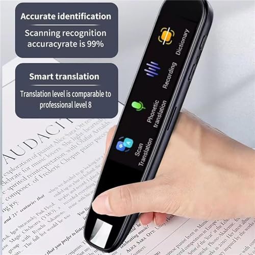 Image of AI Pen - AI Smart Pen for Real-Time Translation, Instant AI Answers, Multipurpose Translation Pen, 150+ Language Translator Device with Touch Screen, Wi-Fi Wireless Reading Pen (Black)
