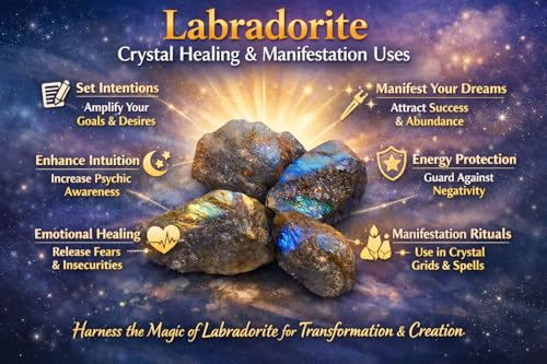 Image of Natural Labradorite Crystal Stone 100 Grams for Reiki Healing, Meditation, Manifestation & Chakra Balancing | Raw Healing Crystal for Spiritual Protection & Home Decor