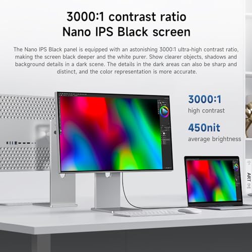 Image of PD2706Ultra 27 Inch 4K Computer Monitor, UHD 4K Professional Gaming Monitor, 144Hz IPS 1ms, 99% DCI-P3 Color Gamut, 3000:1, Height Adjustable Stand, DP HDMI USB-C 65W for PC （8 Interfaces）