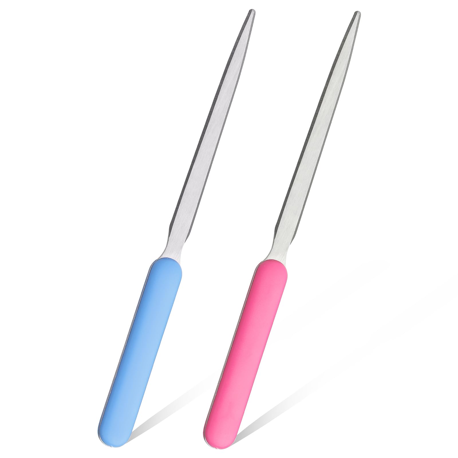 ZEYIYER 2 Pcs Letter Opener Envelope Slitter, Stainless Steel Letter Openers, Lightweight Mail Opener Tool for Office School Home Supplies (Blue Rose)