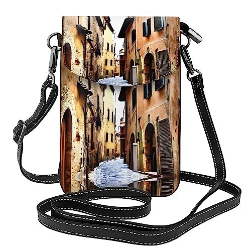 Petit sac à bandoulière en cuir PU Beautiful World avec fentes pour cartes femme motif Toscane