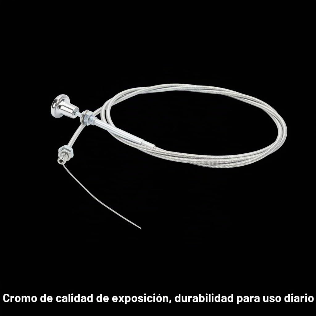 Aramox Cable de Control de Estrangulador, Cable de Estrangulador Universal de 6 Pies Reemplazo del Cable de Control de Estrangulador del Carburador para Motores 4 6 8 Cilindros