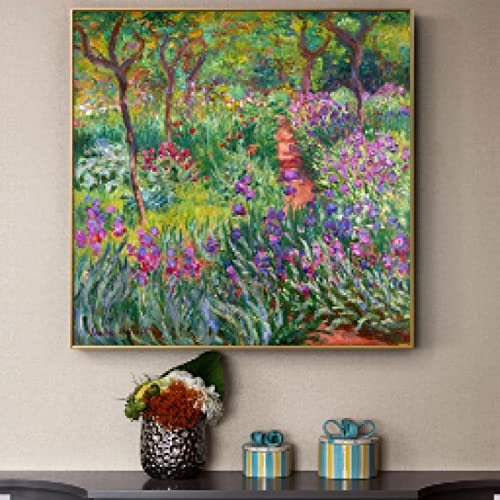 Jardin Claude Monet affiche murale pour décorer un salon scandinave
