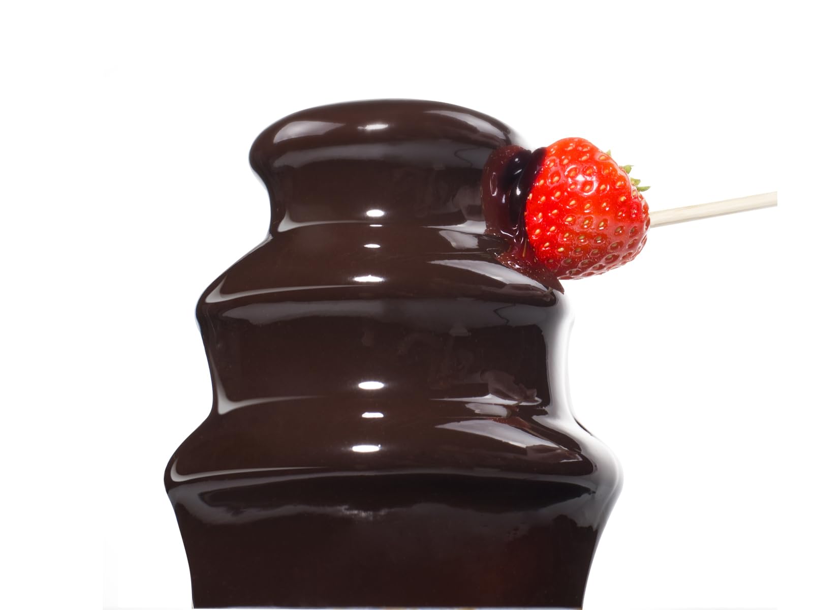 Fontaine à chocolat design pour faire fondre le chocolat pour fruits au chocolat - Set de 6 brochettes