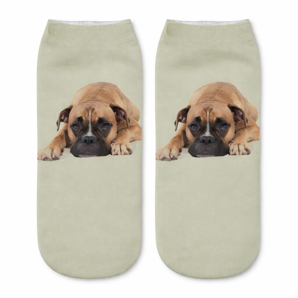 Furever Gifts Unisex Multicoloured Boxer Dog Trainer Socks One Size Polyester 1 Pair