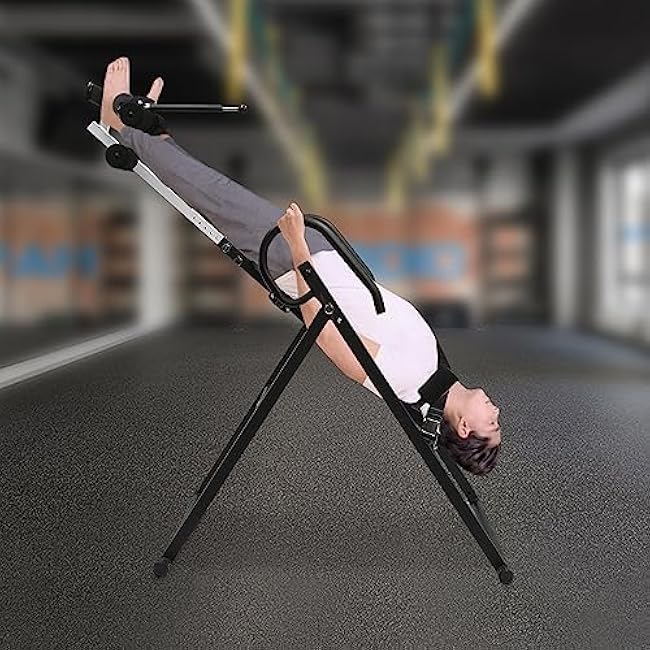 Heavy Duty Foldable Inversion Table, Extended Ankle Lock Handle, Innova Back Pain Relief Kit, 330 lb Capacity