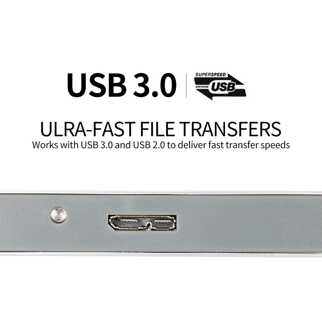 portable high speed usb3.0 external hard disk drive silver 1tb