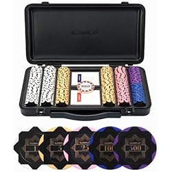 Maletin Poker Alcampo SLOWPLAY Nash Set de Poker | Maletin Poker, 300 Fichas Poker Numeradas, Chips de Arcilla, 14 Gramos, Ideal para Texas Holdem| Profesional pokerset con botón de repartidor y Cartas de plastico