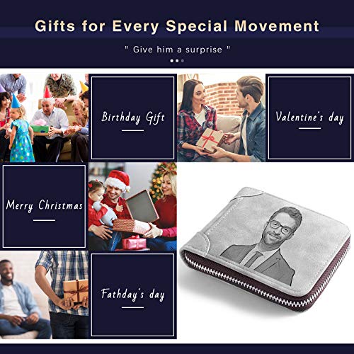 LanM Gifts for Dad Mens Wallets Personalized Photo Wallets for Father Engraved Customized Picture Wallet for Grandfather Husband Boyfriend Son Christmas Gifts4