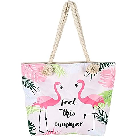 Women Beach Bag,Large Holiday Tote Bags Summer Canvas Travel Shoulder Bag with Zipper Shopping Bag for Girls Ladies Women Cover