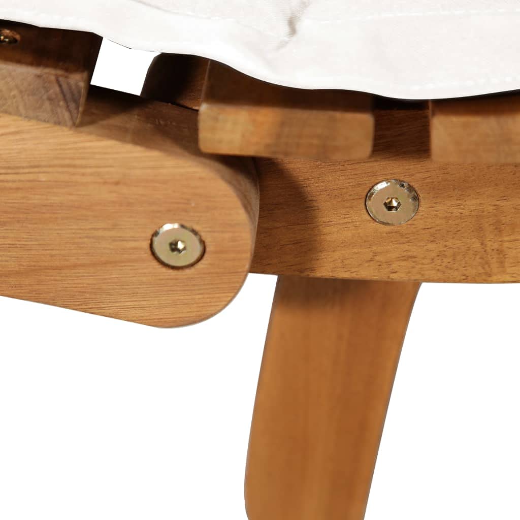 vidaXL Lettini Prendisole con Cuscini 2pz Bianco Crema Massello Acacia