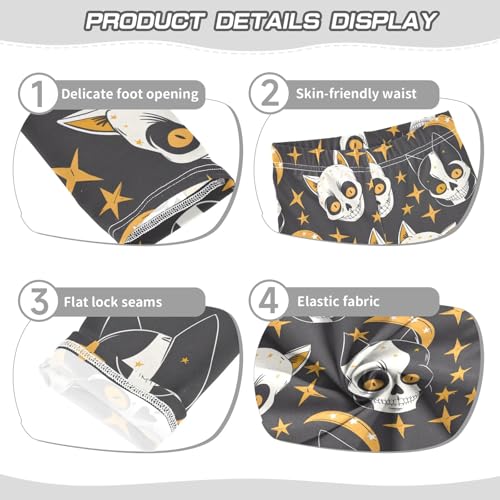 Bones and Cat Ears Girls Leggings Athletic Pants Tights Stretch Bottom3