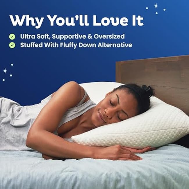 Snuggle-Pedic Body Pillow for Adults - Breathable, Full Body Pillow for Side Sleepers - Shredded Memory Foam Gel - Cooling Long Pillow Supports Legs, Belly & HIPS - 20x54 White