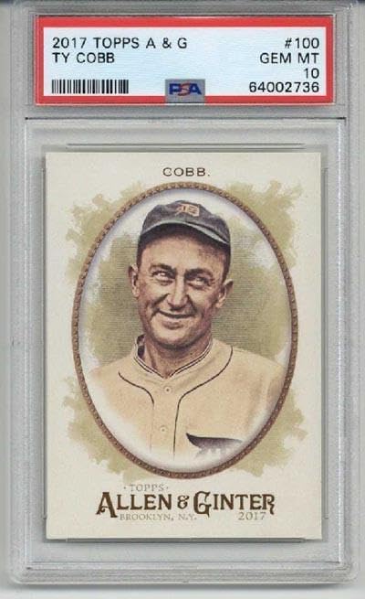 2017 Topps Allen & Ginter #100 Ty Cobb Card Detroit Tigers Psa 10 Low Pop Rare - Slabbed Baseball Cards