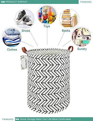 Fankang Storage Basket, Nursery Hamper Canvas Laundry Basket Foldable With Waterproof Pe Coating Large Storage Baskets For Kids Boys And Girls, Office, Bedroom, Clothes,Toys（Geometric） thumb #7