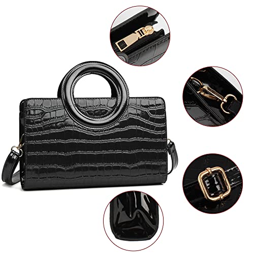 Image of ZLMBAGUS Women Vintage Flap Tote Top Handle Satchel Handbags PU Leather Clutch Purse Shoulder Bag