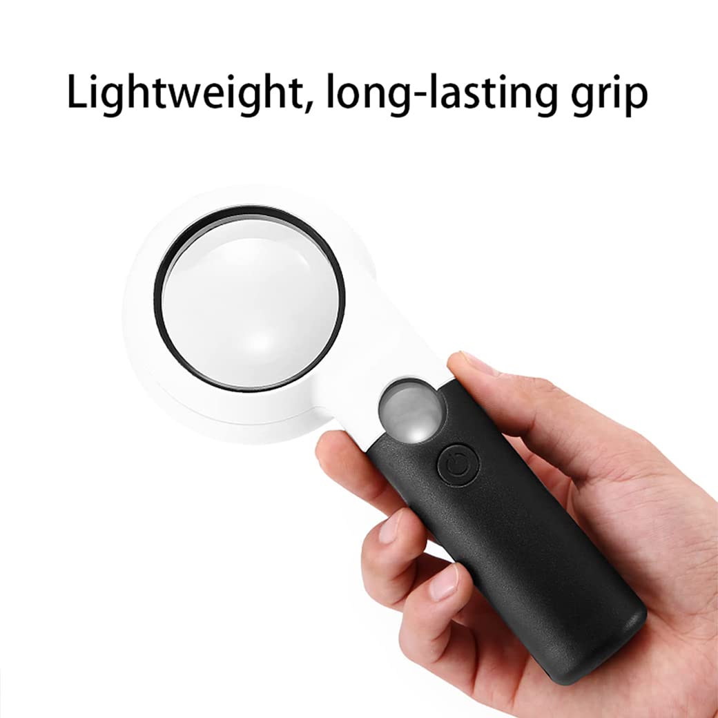 CanEve Lupa de Mano 7X 20X con 9 Luces LED, Lupa iluminada iluminada, Lupa de Lectura for Lectura de Personas Mayores, Monedas, Sellos, Mapa, inspección A Lupa (Size : B)