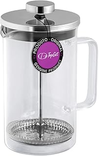 Cafeteira em vidro e a�o inox 740 ml gauzy topget (cromado)