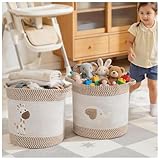 Aufbewahrungskorb Baumwollseil Geflochten 2er Set, Aufbewahrung Körbe, Badezimmer Wickeltisch Zubehör Flechtkorb Organizer Organisations Baumwolle für Deko Kinderzimmer Spielzeug