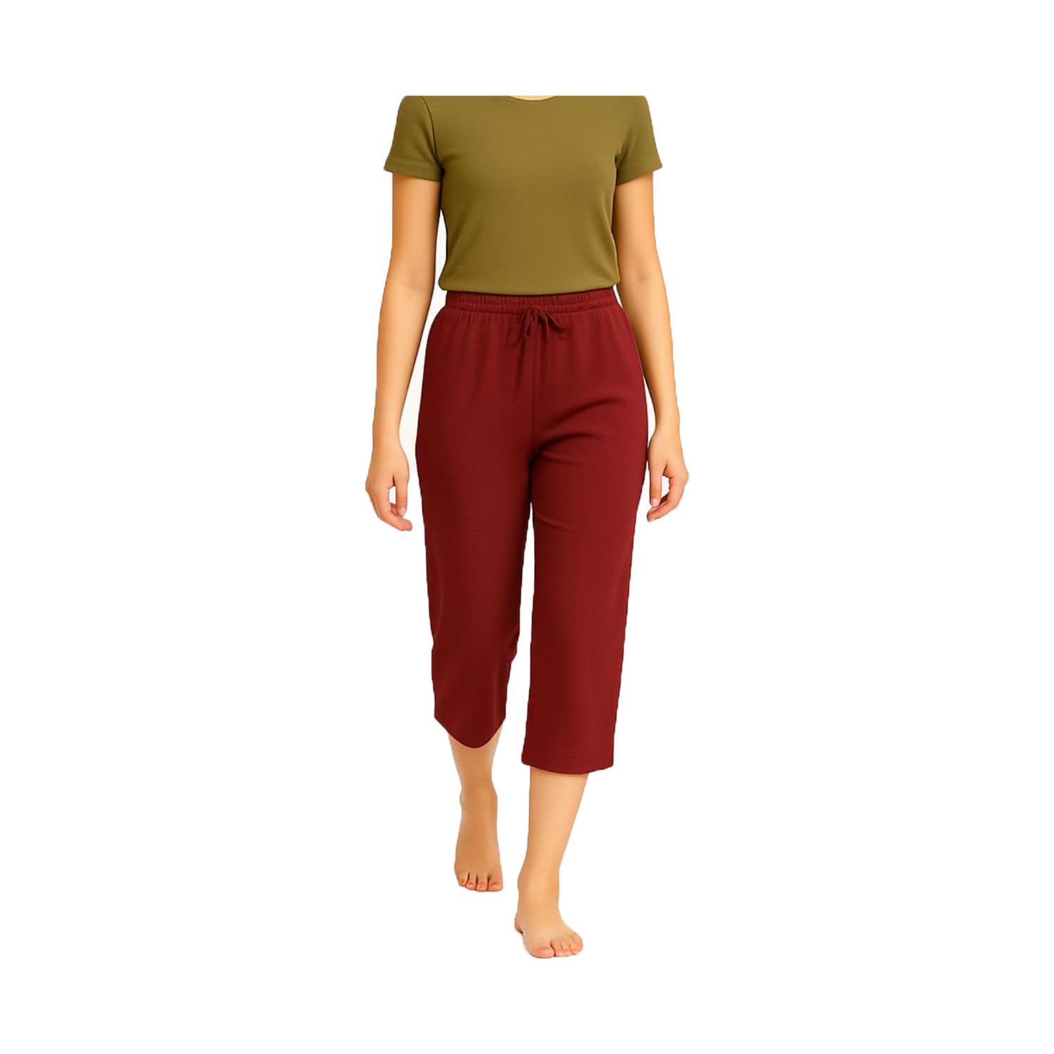 Women's Cotton Plain Capri, Loose Yoga Pants, Nightwear for Women-picture-45