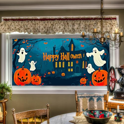 Vinilo Decorativo Halloween Calabaza Fantasma para Ventana miniatura 1