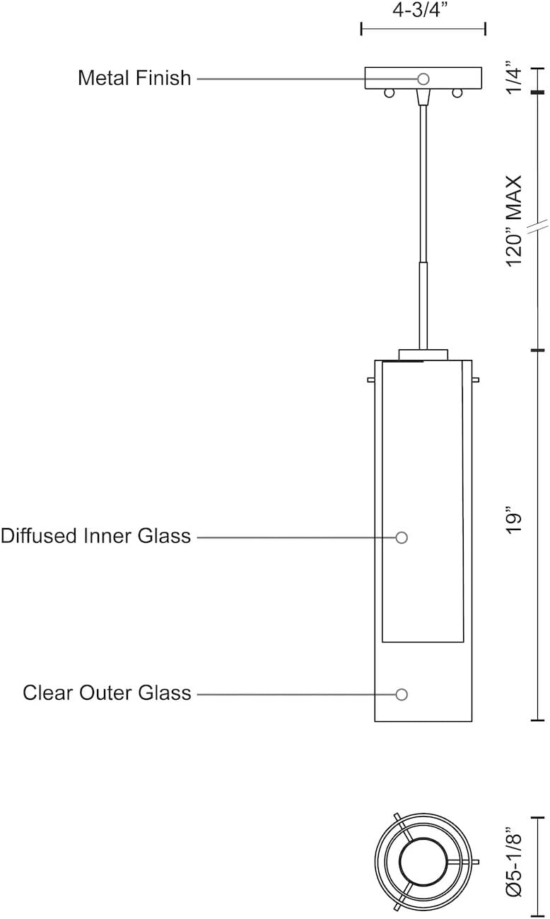 Verona Brushed Nickel Glass LED Pendant Light