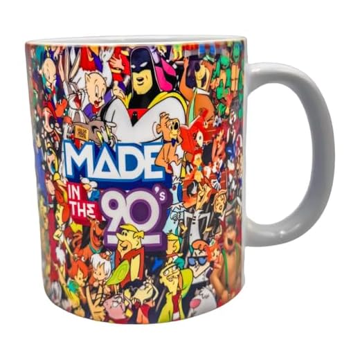 Shopi Zone Taza de cerámica, Dibujos animados de los 90, taza nostalgica, la taza ideal para tu café perfecto, taza creativa, tazas únicas para momentos inolvidables