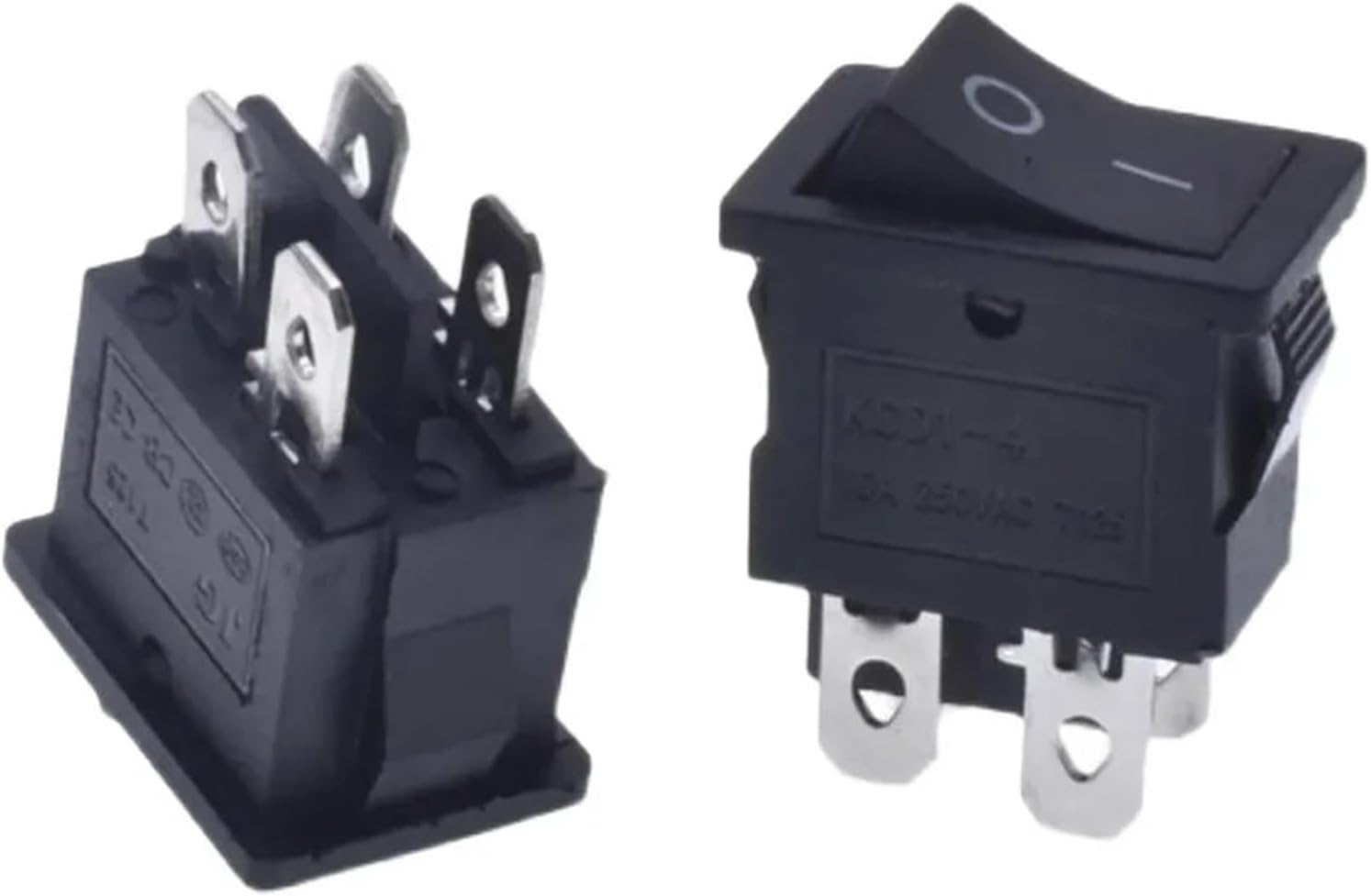 1 Pcs 4-pin 2-Speed Rocker Switch Accessories 6A 250V with red Light Green Black 21 * 15mm(Green)