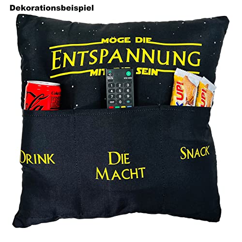 BUSDUGA 2971 Kissen MÖGE DIE ENTSPANNUNG MIT DIR Sein 41x41cm mit 3 Taschen zum selber befüllen