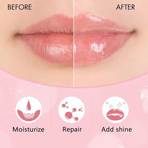 Lisara Hydrating Lip Glow Oil, Moisturizing Lip Oil Gloss Transparent Plumping Lip Gloss, Big Brush Head Non-Sticky Long Lasting Nourishing, Tinted Lip Balm For Lip Care And Dry Lips - Raspberry #TOP3