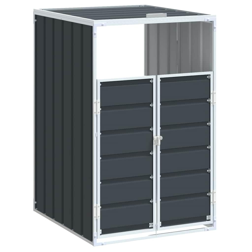 vidaXL Mülltonnenbox für 1 Tonne Anthrazit 72x81x115 cm Stahl