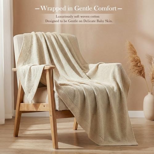 Image of Infantso Multi-Purpose Baby Wrap /Blanket | Skin Friendly Cotton Knitted Baby Blanket for Newborn | Soft Breathable Newborn Blanket for Baby | Lightweight Swaddle, Stroller Cover, Crib & AC Blanket