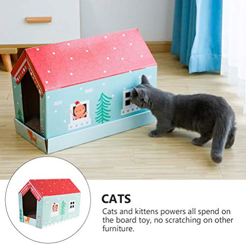 VILLCASE Gato Scratcher Casa Natal Pão de Gengibre Scratcher Papelão Pad Gatinho Gato Reciclar Corru