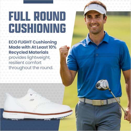 Image of Skechers Men's Prestige Slip-Ins Golf Shoe | Golf, Waterproof, Slip-ins, Arch Fit, ECO FLIGHT Cushioning, Premium Leather, Lightweight