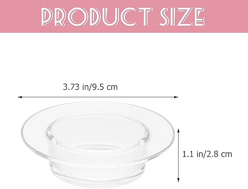Miniatura 2 de SHERCHPRY Plato redondo de cera cuenco de cera de vidrio, lámpara de aroma, plato de vidrio fundido de cera de aroma, plato calentador de aceite de
