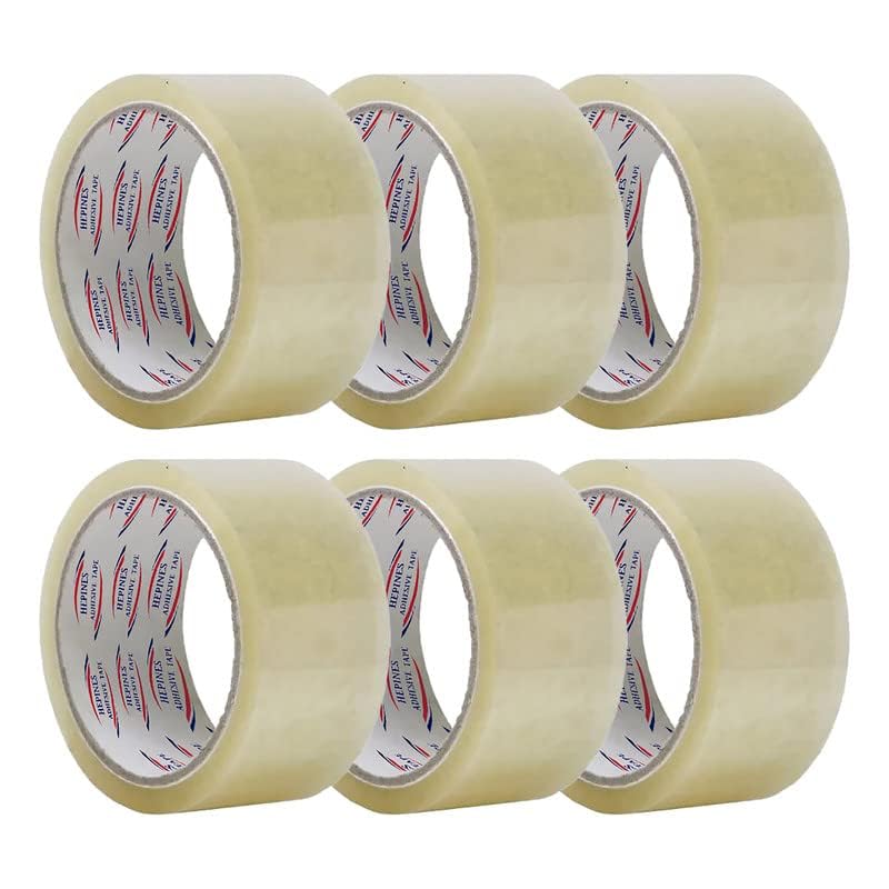 Image of Transparent Cello Tape 2 Inch Multipurpose Clear Tape For Home And Office Use, Decorating And Diy Industrial Packaging Tape Box Packing 200 Meter Pack of 6