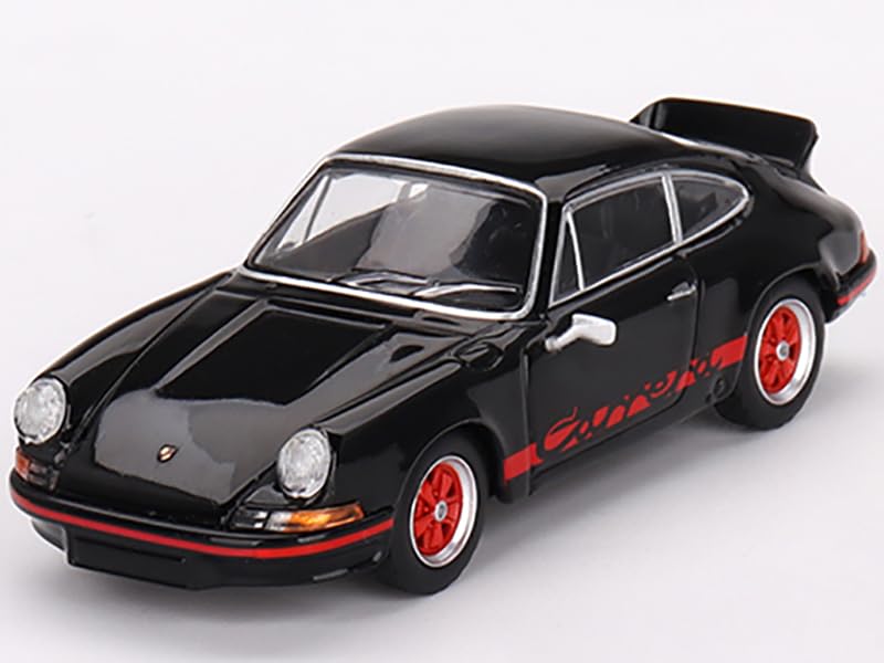 Truescale Miniatures 911 Carrera RS 2.7 Black with Red Stripes Limited Edition to 4800 pieces Worldwide 1/64 Diecast Model Car by True Scale MGT00688