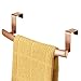 mDesign Steel Over Door Curved Towel Bar Storage, Hanger for Cabinet or Cupboard, Holder Rack for Kitchen, Bathroom - Holds Hand/Dish Towels, Washcloths - Spira Collection - 2 Pack - Copper