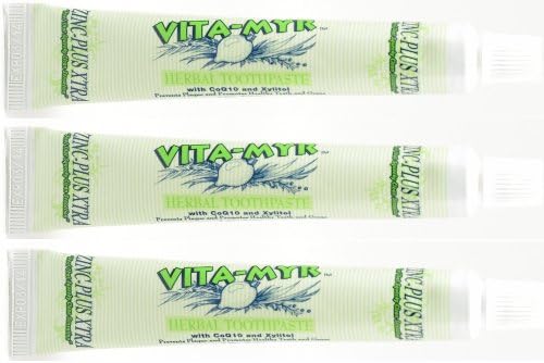 3 Pack VITA-MYR Zinc Plus Xtra Natural & Effective Herbal Toothpaste 5.4 oz