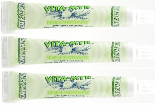 3 Pack VITA-MYR Zinc Plus Xtra Natural & Effective Herbal Toothpaste 5.4 oz image 3