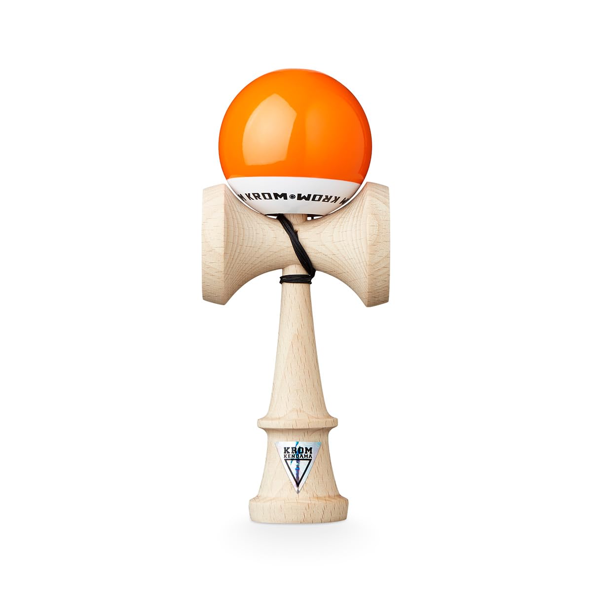 KROM - Kendama Toy POP LOL Orange - High Wood Quality - Extra Strong - for Beginner and Pro - Gift Pack : Extra String + Stickers
