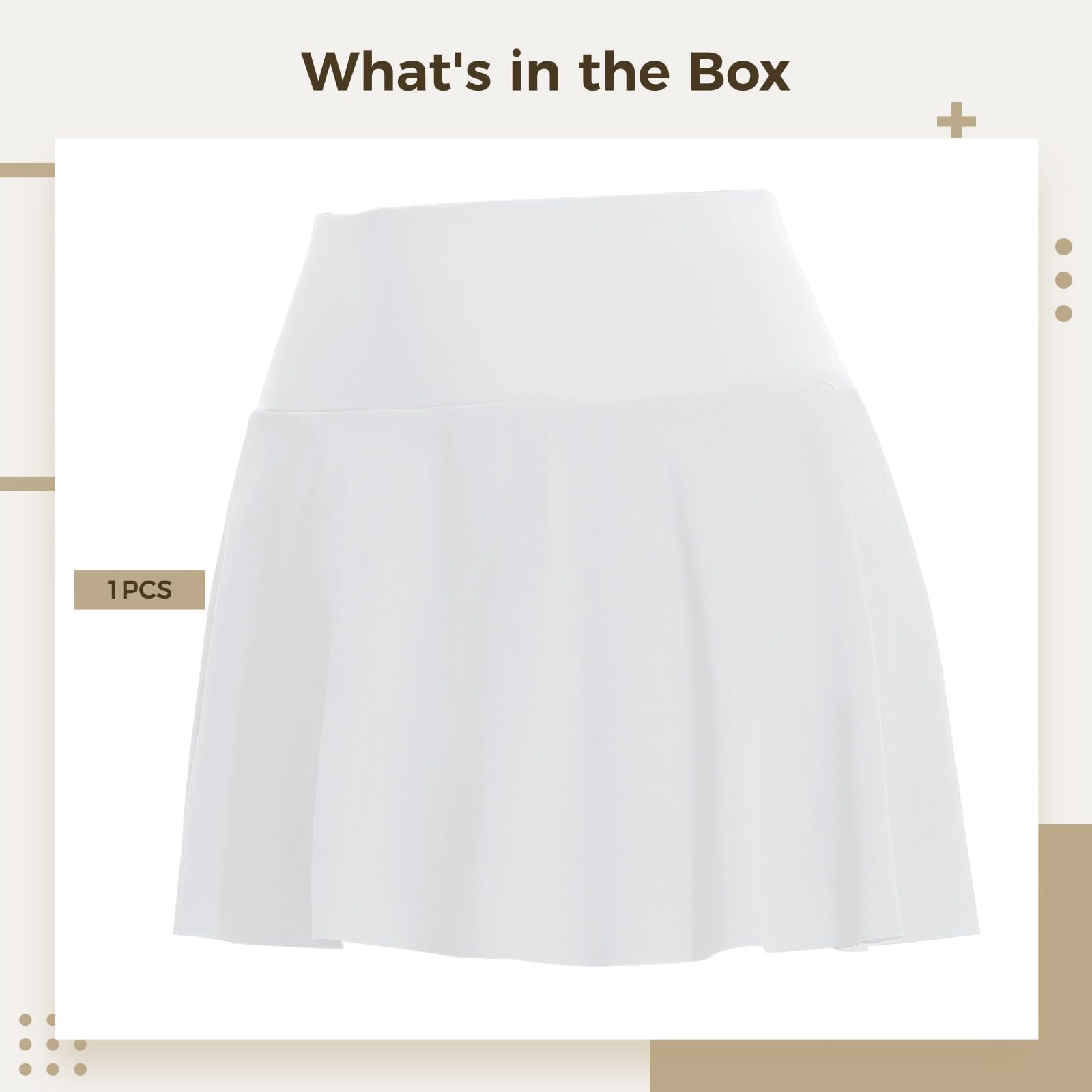 Jupes de tennis pour femmes, en polyester élasthanne, jupe-short noir avec poches et short intégré, XXXL pour 65,8 à 72,6 kg, blanc, Taille unique