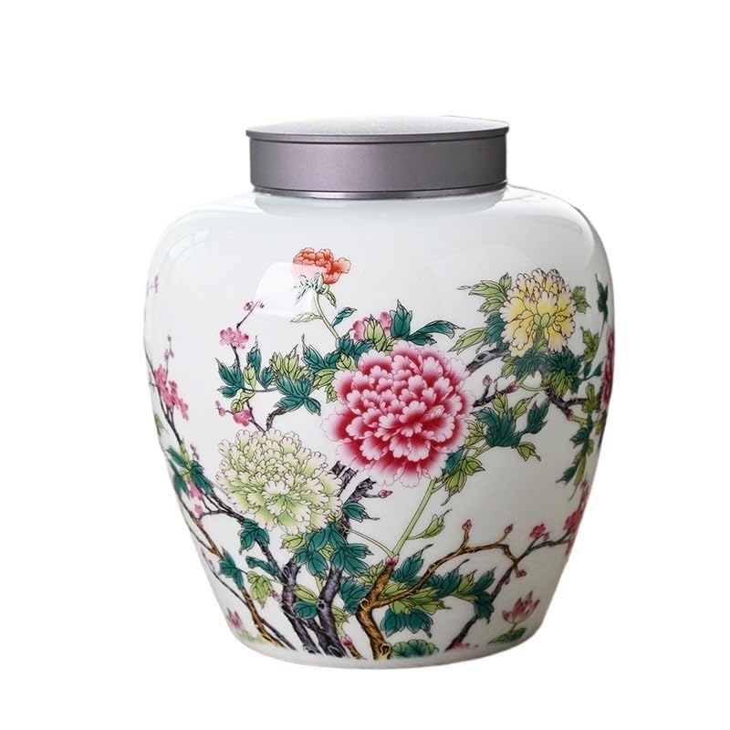 HLTYGWX Zestaw do herbaty Puszki z pokrywką Ceramiczne puszki na herbatę Zamknięte puszki Średnie puszki porcelanowe Puszki do przechowywania w gospodarstwie domowym Herbata Pu'er Czarna herbata