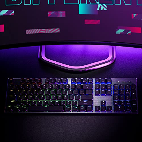 SK653 Tastiera Meccanica Wireless Layout ES, Ibrido Bluetooth/cablato, Full Size, Tasti galleggianti Low Profile, Red Switch, Retroilluminazione RGB, Compatibile con PC e MacOS, Grigio - Tastiera gaming - Immagine 7