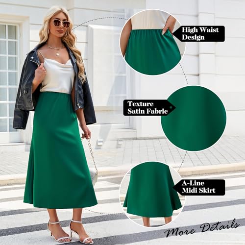 Womens Satin Skirts for Womens Silk Skirt Midi Skirt High Waisted Satin Dress Elegant Work Skirts4